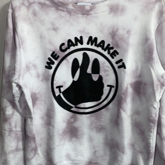 Mighty Fine Crew Neck Sweatshirt Lavender Purple Tie Die Size S - Picture 2 of 4